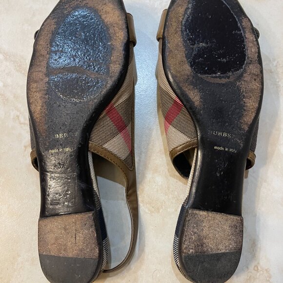 Burberry Flats for women sling back check canvas/leather - Picture 4 of 4